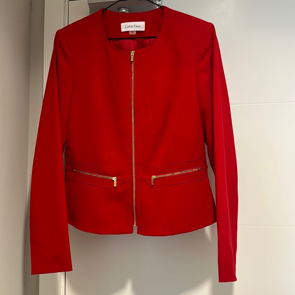 CK red blazer
